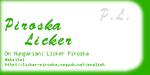 piroska licker business card